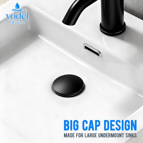 Pop up Drain with Overflow for Bathroom Sink,Matte Black - color: Matte Black