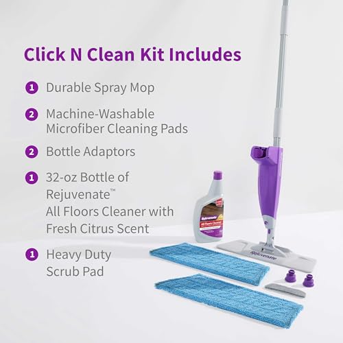 Rejuvenate Click N Clean Multi-Surface Spray Mop, All-in-One Kit, 1 Count