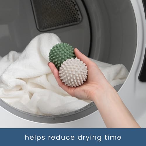 S&T INC. Reusable Plastic Dryer Balls, 6 Pack, 2.5" Diameter, Sage & Green - color: Sage and Grey