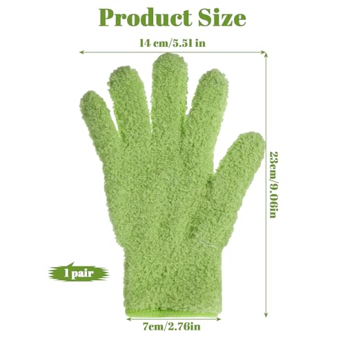 Microfiber Dusting Gloves for Plants, Cleaning Houseplants Gloves - color: Light Green