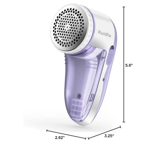 Ruidla Fabric Shaver Lint Shaver Defuzzer, Rechargeable Lint Remover - color: Purple