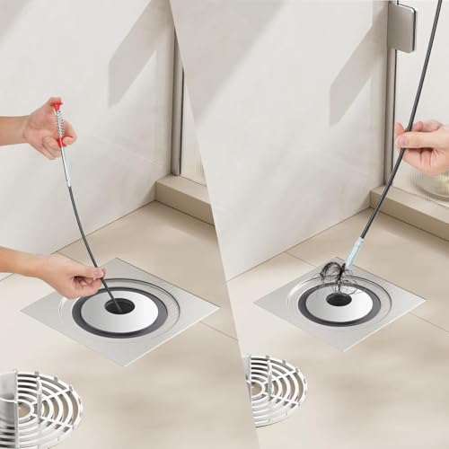 118 Inch Drain Snake, Drain Clog Remover Flexible Grabber Claw Pick Up Reacher for Toilet Sewer Shower Kitchen Bathroom Tub Drain Cleaner - style: 118IN