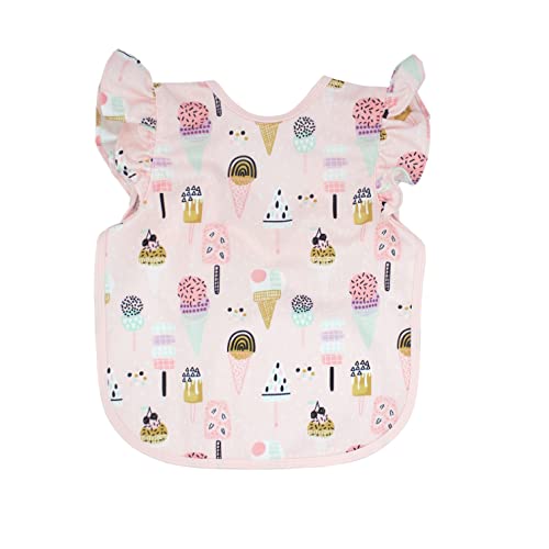 BapronBaby Flutter Baby Led Weaning Infant Feeding Bib Crafting Smock 6M-5T - color: Pink Ice Cream, size: Baby/Toddler 6m-3T