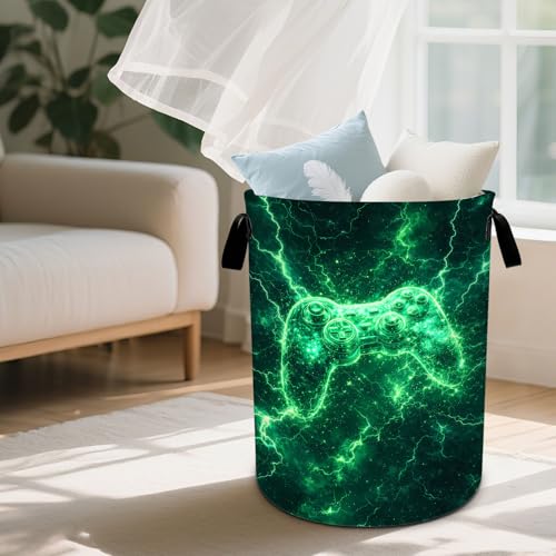 Game Laundry Basket Waterproof Laundry Hamper Foldable Laundry Bag with Handles for Bedroom, Bathroom, Office, Clothes Storage - color: Game