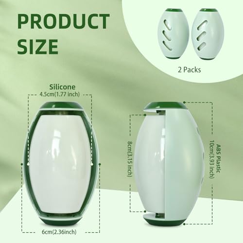 2 Pack Reusable Lint Roller Portable Mini Lint Remover Cat Pet Hair Rollers Travel Size Sticky Cleaner Dog Hair Remover for Clothes Washable Gel Lint Roller Ball - color: Green + Green