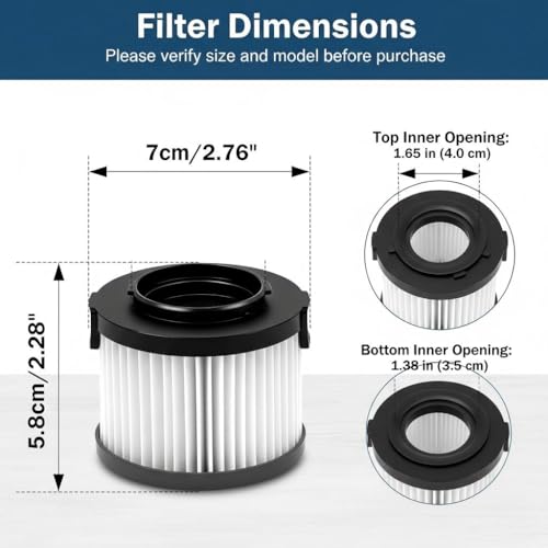 4-Pack SF65 Replacement HEPA Vacuum Filters for Simplicity S65, S65S, S65D, S65P Cordless Stick & Handheld Vacuum Cleaner, Washable & Reusable Vacuum Filter Replacements