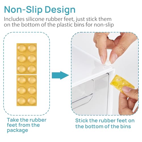 Vtopmart White Stackable Storage Drawers, 2 Pack Tall Organizers - style: 2pack High White