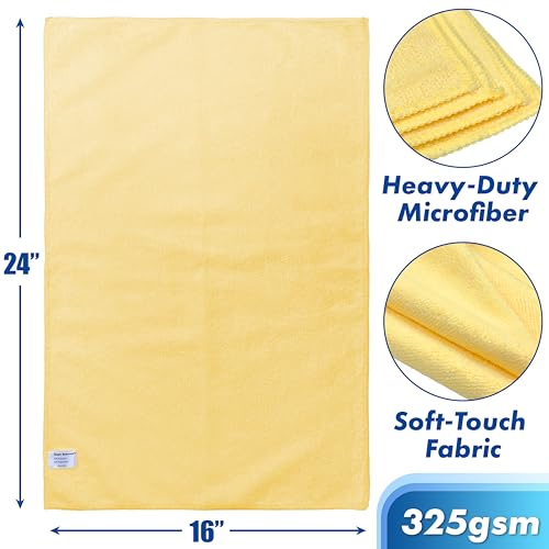 Simple Houseware 16" x 24" Microfiber Cleaning Towels, Heavy Duty 3 Pack - size: 3 Pack