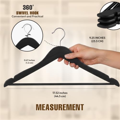 Utopia Home Wooden Hangers 30 Pack – Slim Suit Hangers Black - color: Black, size: Pack of 30