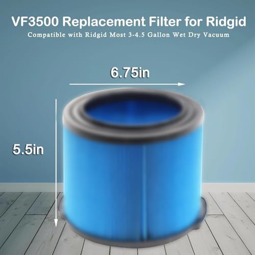 VF3500 Filter Replacement for Ridgid 3–4.5 Gallon Wet Dry Vacuums - style: 2 filters+2 foam sleeves