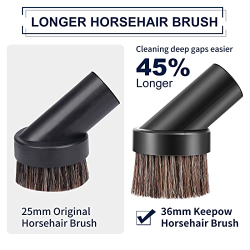 36mm Horse Hair Vacuum Attachment Brush With Universal Connector - size: 36mm Long Brush