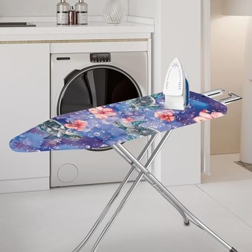 Floral Sea Turtle Ironing Board Cover Heat Reflective Anti-dust, Soft Fabric Cover with Padding Scorch Resistant Home Iron Decorations - color: Floral Sea Turtle