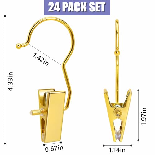 Amber Home 24 Pack Gold Boot Clips for Closet, Clothes Pins