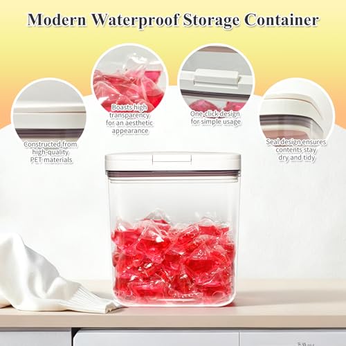 Gute Laundry Pod Holder with Lid,67oz Sealed Pop-Up Dispenser for Pods - color: 2L