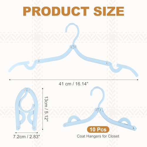 uxcell 10 Pcs Portable Travel Hangers, Plastic Foldable Hangers Cruise Essentials Clothes Drying Rack for Camping Flying Suitcase Travel Accessories Road Trip Hotel, Blue - color: Blue