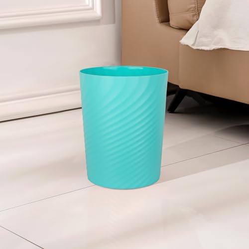 UUJOLY Plastic Small Bathroom Trash Can Wastebasket Garbage Can, Light Blue - color: Light Blue, size: 1.8 Gallon/1 Pack