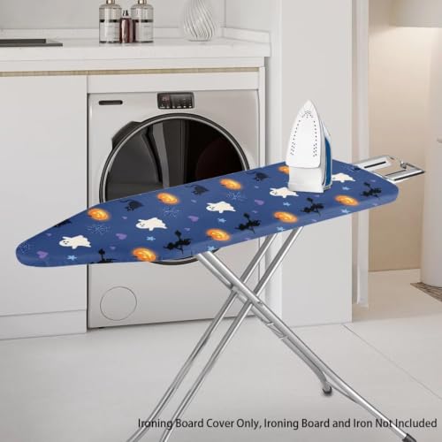 Ironing Board Cover with Elastic Edge Ghost Standard Size Portable Iron Pad Covers for Indoor Resists Scorching and Staining - color: Ghost - B