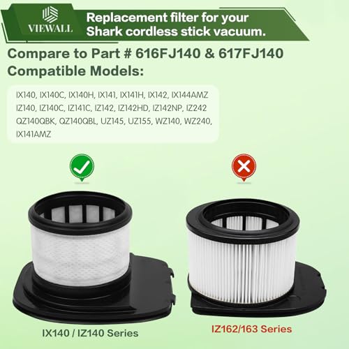 IX141 Filter Replacement for Shark IX141AMZ IX140 IX142 IX144 IZ140 IZ141 - size: IX140/IX141/IX141AMZ 2+4