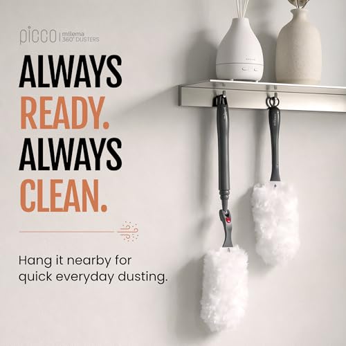 milema Picco 360 Double-Sided Duster, White, 1 Short Handle, 23 Refills - size: 1 short handle, 23 refills