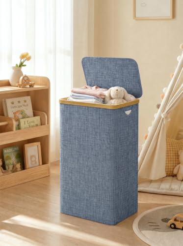 IEGrow Laundry Hamper with Lid,110L Laundry Basket with Mesh Bags,Blue - color: Blue, size: 110L