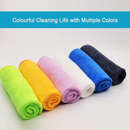 400 GSM Premium Microfiber Cleaning Cloths, Ultra Absorbent Lint Free Towels & Cleaning Rags for Car Detailing, Kitchen, Glass & Household Cleaning, Reusable Machine Washable 12" x 12" - color: Grey
