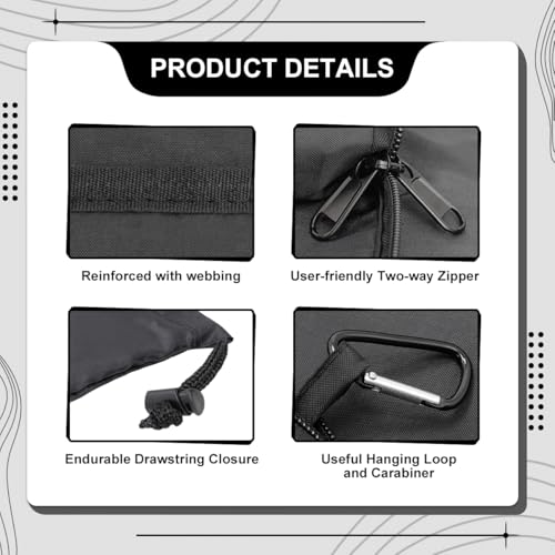Travel Laundry bags, Dirty Clothes Travel Bag with Handles, Portable Small laundry Sack for Travelling, Suitcase, Gym, Camping (Black&Grey) - color: Black&Grey