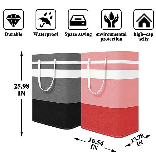 Foldable Laundry Basket,Large Laundry Baskets with Handles,Waterproof Laundry Hamper,Collapsible Laundry Hampers for Clothes Organizer 80L (Black&Red&Green&Purple) - color: Black&Red&Green&Purple