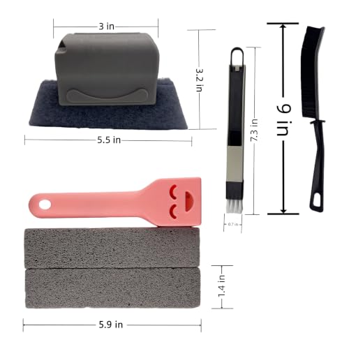 8-Piece Cleaning Brush Set, Window Track & Crevice Tools with Pumice Bars - color: 8pcs
