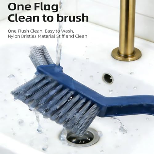Stiff Bristle Brush, 2 Pack – Hard Bristle Crevice Cleaning Brush for Toilet Rim, Tile Grout, Groove, Corner, Gap, Home, Bathroom, Shower, Small Spaces