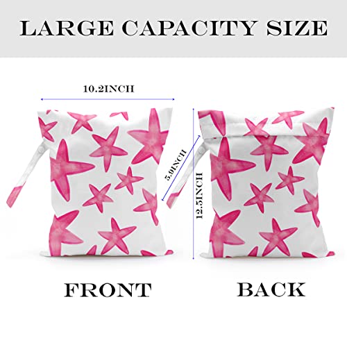 Wet Bag, Wet Dry Bag, Wet Bag for Swimsuit, Travel, Beach, Pool, Diapers, Dirty Yoga Gym Clothes, Makeup Bag, Waterproof Reusable Beach Bag Ocean Decor Starfish Sea Horse Anchor - color: starfish-03