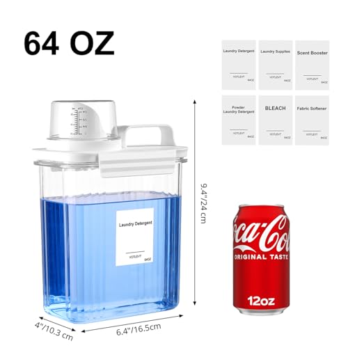 64 OZ Laundry Detergent Dispenser, Liquid Laundry Soap Dispenser, Fabric Softener Dispenser, Scent Booster/Laundry Powder Holder & Container, Laundry Room Organization and Storage, 3PACK - color: 3p