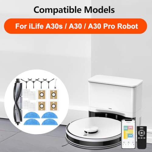 18 Pack Replacement Parts for ILIFE A30, A30 Pro, A30s Robot Vacuum - size: A