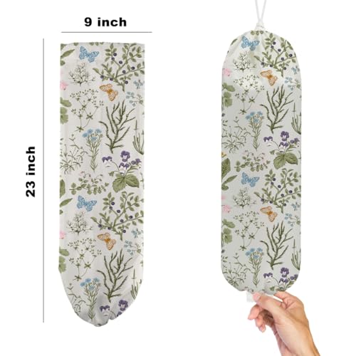 2Pcs Flower Plastic Bag Holder, Wall Mount Grocery Bag Holder - color: multicolour 1332