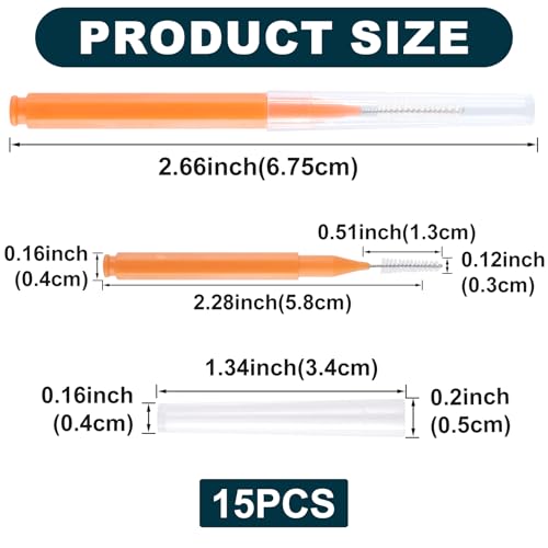 15 Pcs Shower Head Cleaning Brush, Showerhead Cleaner Picks, Nylon Interdental Brush, Shower Cleaner Tiny Brushes for Cleaning Shower Head (Orange)