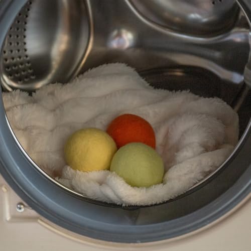 Wool Dryer Balls Handmade 3 Pack XL, Laundry Dryer Balls,100% New Zealand Wool Natural Fabric Softener,Reusable 1000 Loads,Wrinkles Free, Shorten Drying Time,Baby Safe (3 Pack XL,Winter Sunshine) - color: Winter Sunshine
