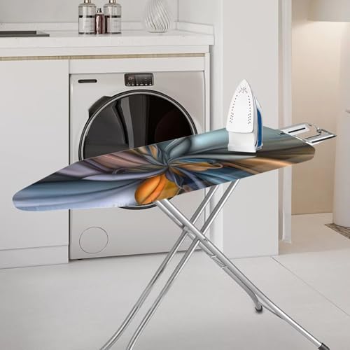 Brown Flower Ironing Board Cover Iron Pad Covers Padding with Elastic Edge Scorch Resistant Protective Replacement Covers for Ironing Board - color: Brown Flower 2