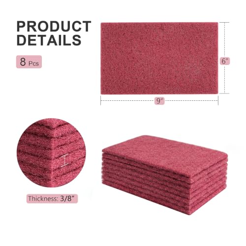 6"x9" Automotive Scuff Pad 8 Pack (7447) - 8 Maroon(Fine), Wet/Dry Reusable Scuffing Pad for Paint Prep, Sanding - Auto Body, Woodworking & Handicrafts - color: Maroon, size: 8 pcs (6" x 9")
