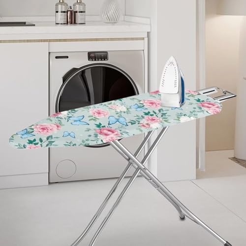 Vintage Floral Ironing Board Cover and Pad Soft Ironing Board Cover, Non Stick Scorch and Stain Resistant Standard Size 15x54 Inch with Elastic Edges - color: 0 Vintage Floral