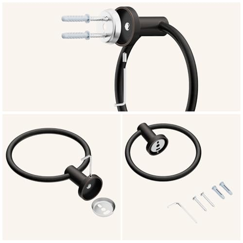 FORIOUS Towel Ring, SUS304 Hand Towel Holder for Bathroom,Oil Rubbed Bronze - color: Oil Rubbed Bronze