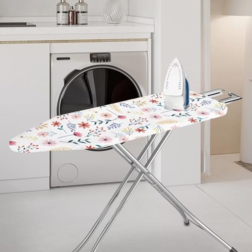 Standard Ironing Board Cover Iron Protector with Elasticized Edge,Floral Ironing Board Cushion for Snug and Secure Fit Easy to Install - color: Floral-1