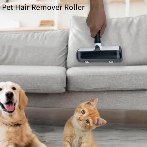 Roller Pet Hair Remover Lint Brush with Self-Cleaning Fur Bin