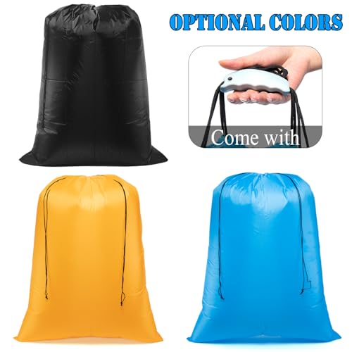 Extra Large Laundry Bag 55"x43.3" + Silicone Tote Handle, Heavy Duty Oxford Fabric Dirty Clothes Travel Drawstring Bags Storage Sack, Easy fit Laundry Hamper or Basket (Machine Washable, Black) - color: 1 Black