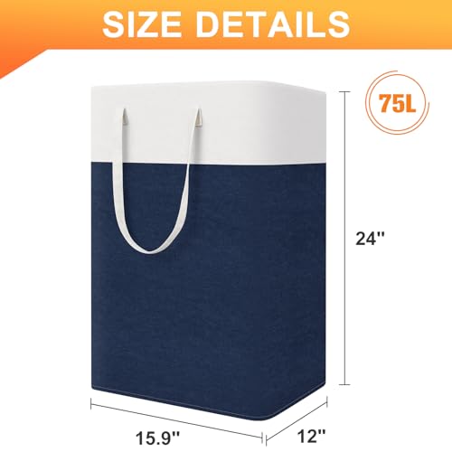 TasticTotes Laundry Basket 3-Pack, Laundry Hamper, 75L-Blue - color: Blue, size: 75L