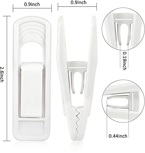 Tinfol 20pc Hanger Clips - White Strong Pinch Grip Clips for Use with Slim-line Clothes Velvet Hangers, Multi-Purpose Finger Clip for Home - color: White, size: 20PCS