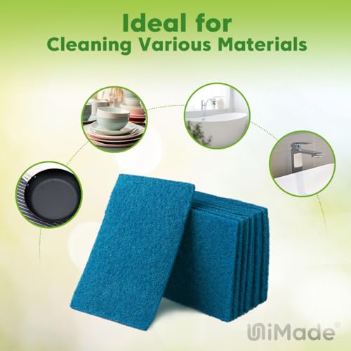 UNIMADE Non-Scratch Scouring Pads, 96Pcs Household Scour Pads - color: Blue, size: 96 Pack