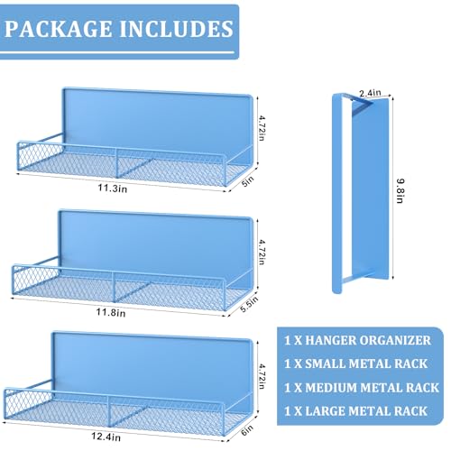 DTUQYX Magnetic Shelf for Washing Machine 4-Pack: Widen Magnetic Laundry Organizer (5"-6") with Hanger Organizer, Strong Magnet, Rust Proof, Heavy Duty Magnetic Spice Rack for Refrigerator (Blue) - color: Blue