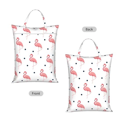 "flamingo bird tropical flamingos Summer hawaii hawaiian 2-Pack Travel Laundry Bags for Dirty Clothes- Large Waterproof Laundry Tote, Wet & Dry Use, Reusable Foldable Carry Handles" - color: Flamingo Bird Tropical Flamingos Summer Hawaii Hawaiian