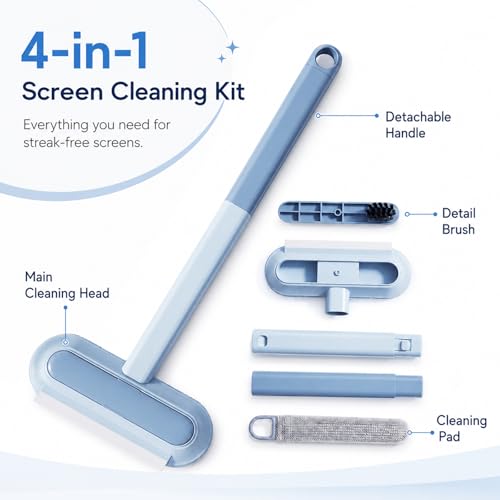 2026 New Window Screen Cleaning Brush, 4-in-1 Multi-Functional Cleaning Tool, Screen Cleaning Brush, Mesh Screen Cleaner, Gentle for Cleaning Dust and Hair
