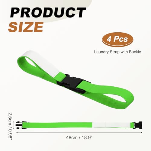 uxcell 2 Pcs Laundry Strap with Buckle, Multipurpose Laundry Strap Replacement Wash Care Utility Household Cleaning Loop Athletics Accessories Tools Storage, Light Green - color: Light Green