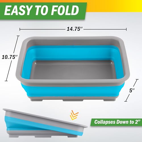 Wakeman Collapsible Bucket for Cleaning Supplies, Blue, 7.27L - color: Blue, size: 1-Pack
